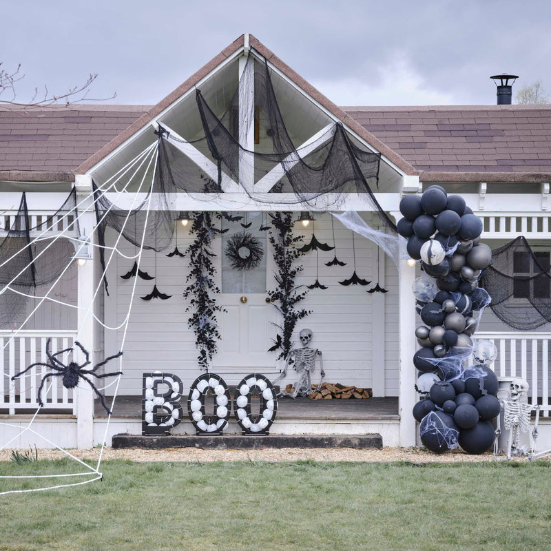 Giant White Halloween Balloon with 3D Bats