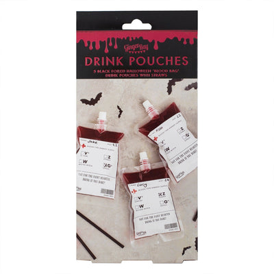 Halloween Blood Bag Drinks Pouches with Straws