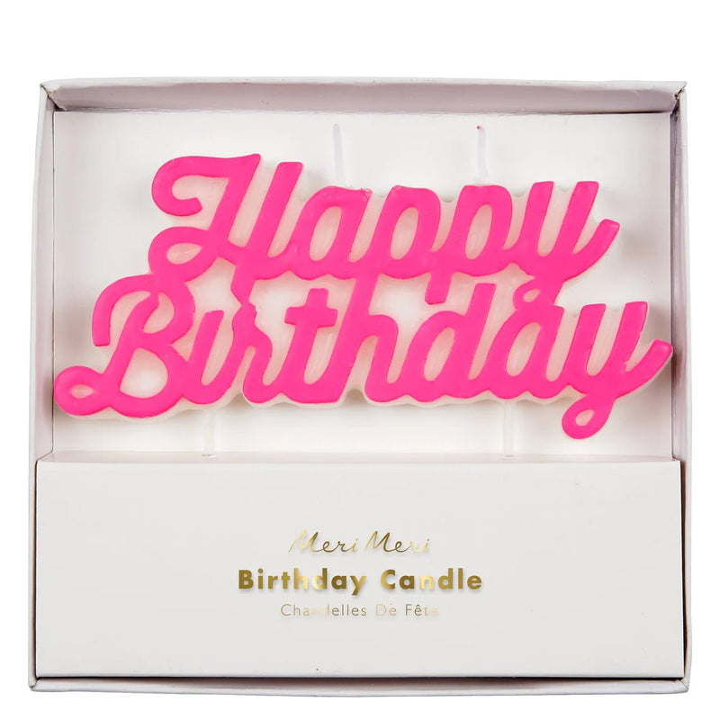 Pink Happy Birthday Candle | Boutique Ballooons