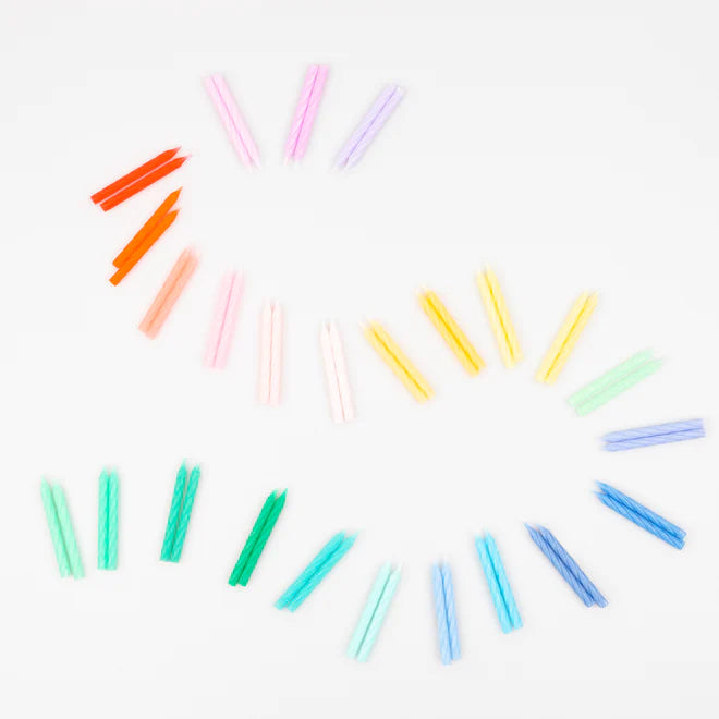 Rainbow Twisted Mini Candles | Boutique Ballooons