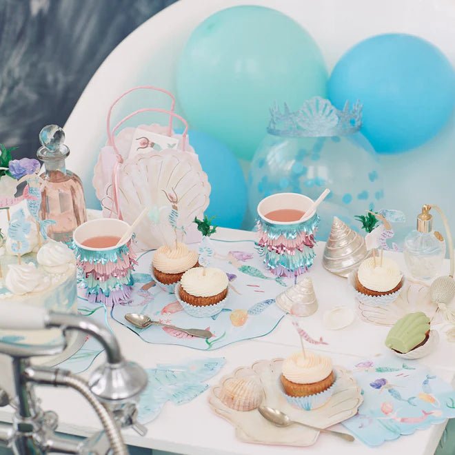 Mermaid Scalloped Fringe Cups | Boutique Ballooons