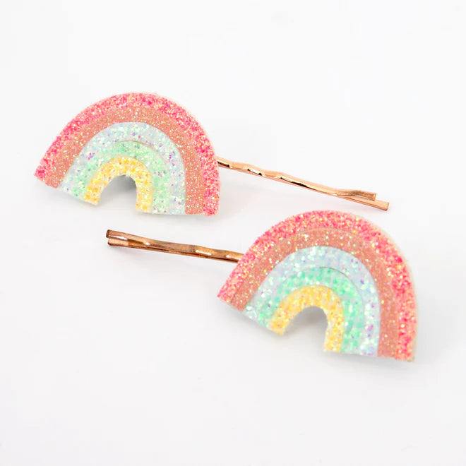 Glitter Rainbow Hair Slides