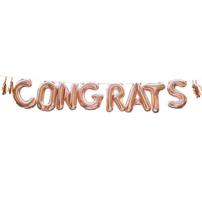 Congrats Rose Gold Congratulations Balloon Bunting