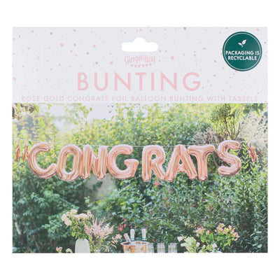 Congrats Rose Gold Congratulations Balloon Bunting