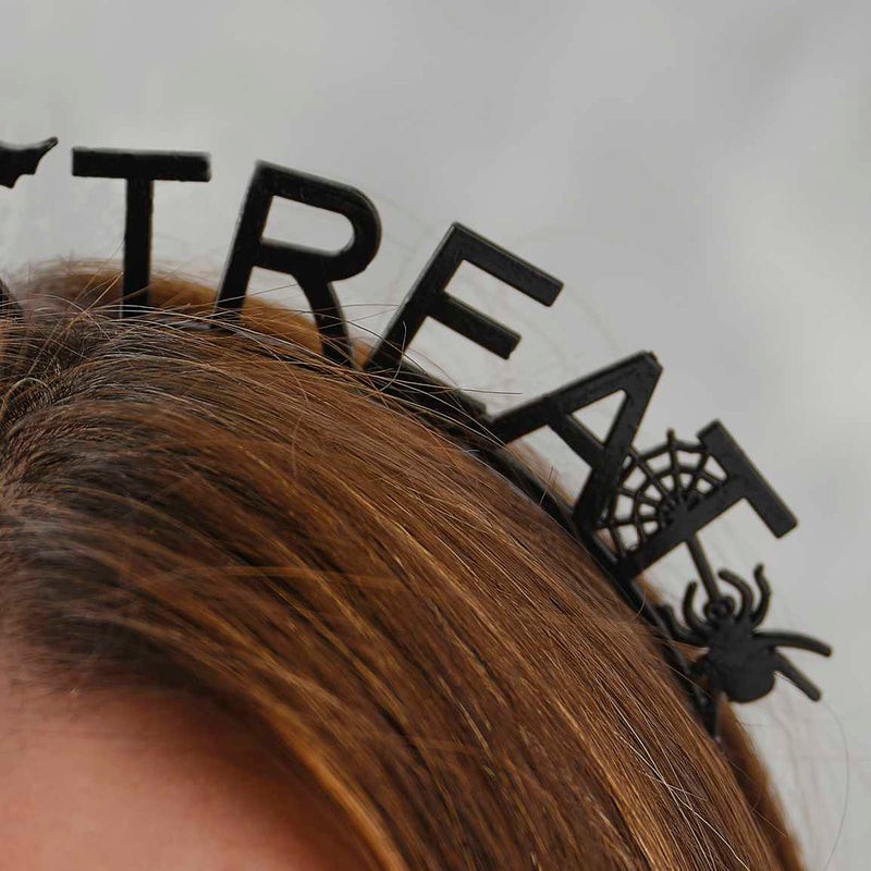 Black Metal Trick or Treat Halloween Headband