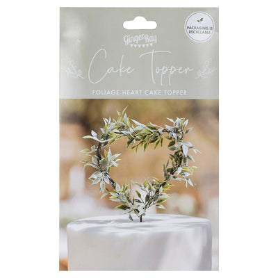 Foliage Heart Wedding Cake Topper