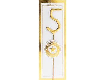 5 mini gold weiß Goldstück Wondercandle® mini | Boutique Ballooons