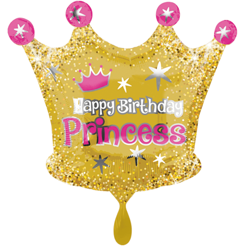 HBD Gold Crown - Boutique Ballooons