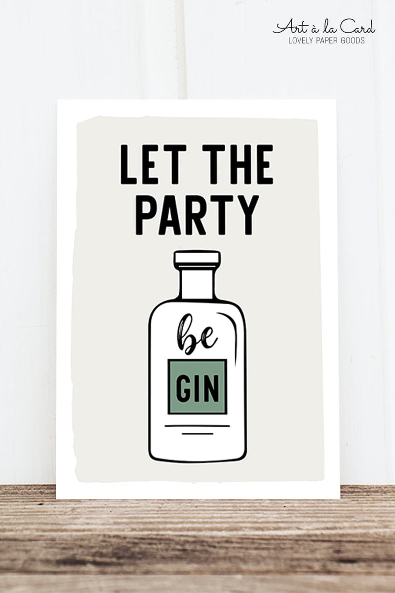 Postkarte Let The Party Be GIN