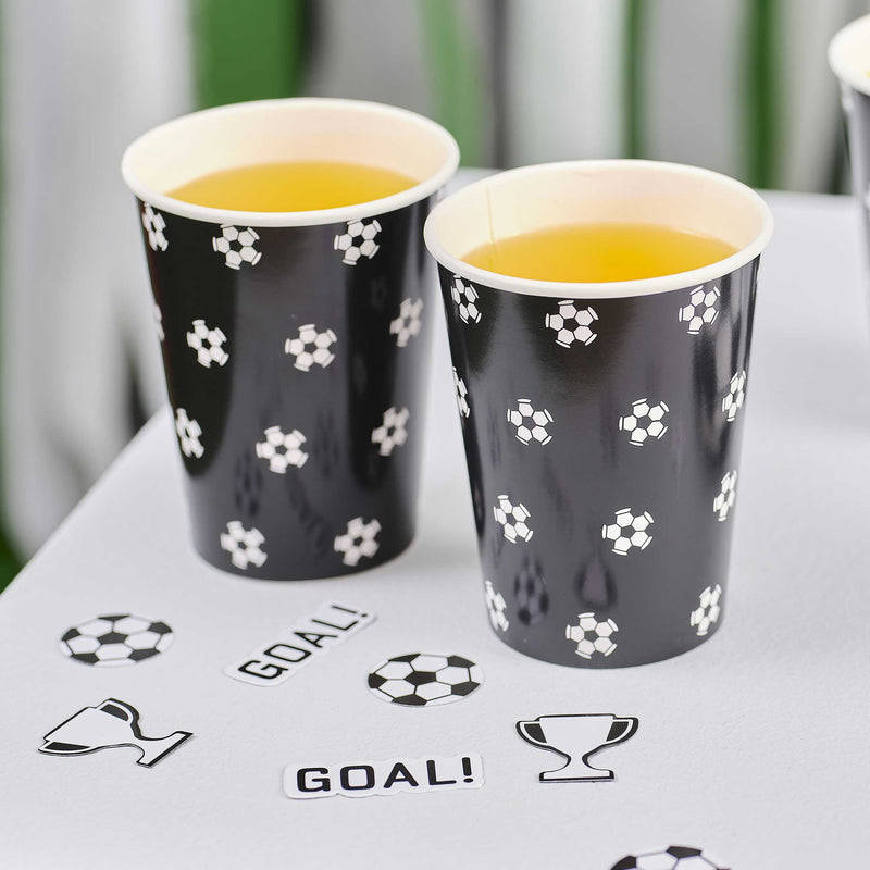 Football Print Paper Cups | Boutique Ballooons