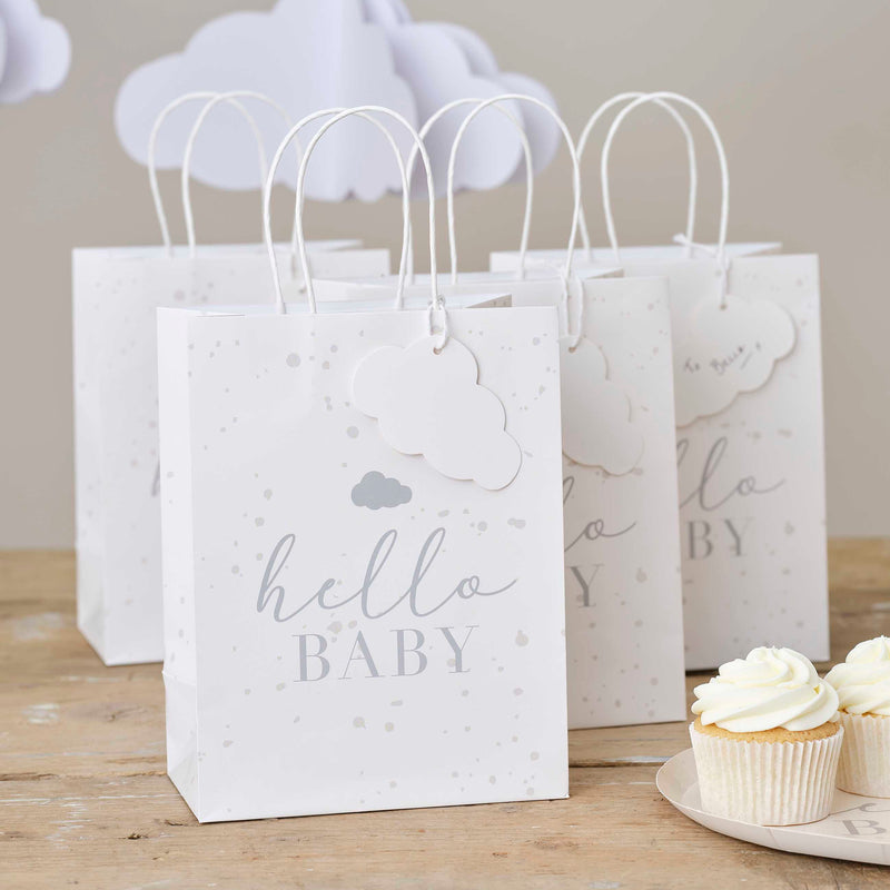 Hello Baby Speckle and Cloud Baby Shower Gift Bags