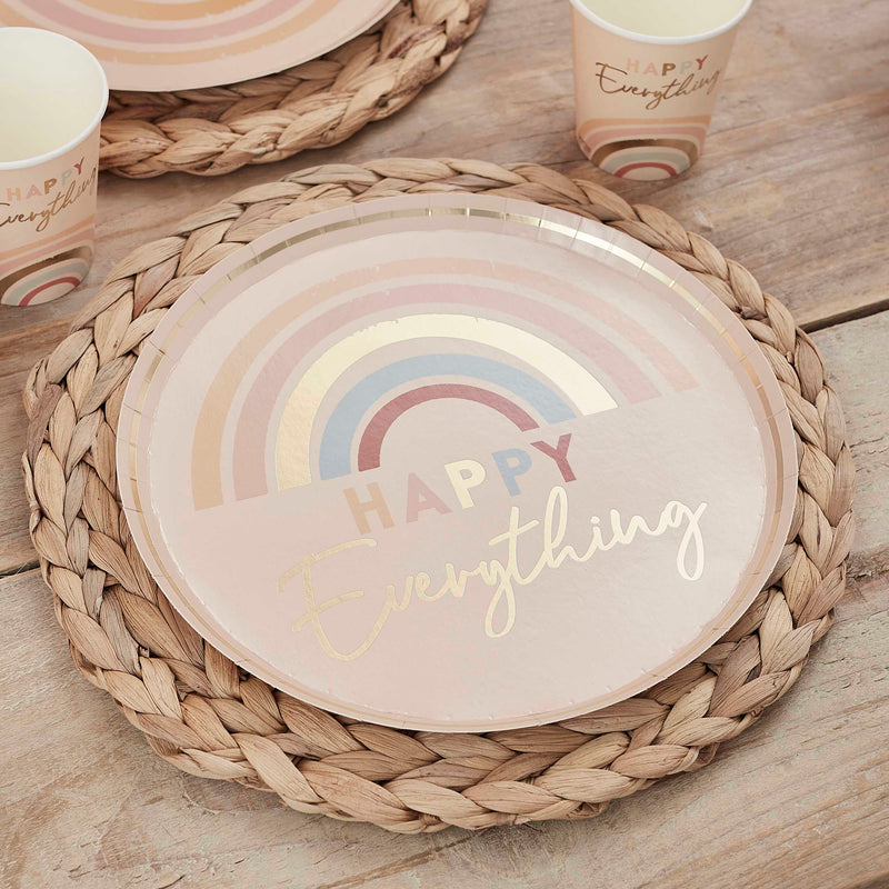 Happy Everything Natural Rainbow Plates