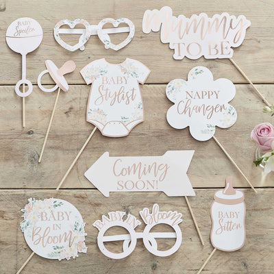 Floral Baby Shower Photo Booth Props | Boutique Ballooons