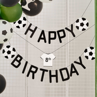 Customisable Happy Birthday Football Bunting | Boutique Ballooons