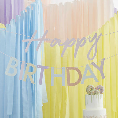 Pastel Eco Friendly Happy Birthday Banner Bunting | Boutique Ballooons